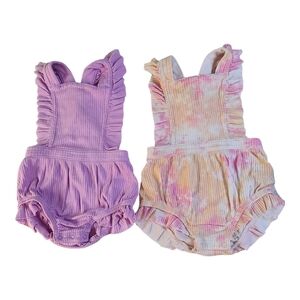 Cat & Jack Knit Rompers Ruffle Detail 3-6M